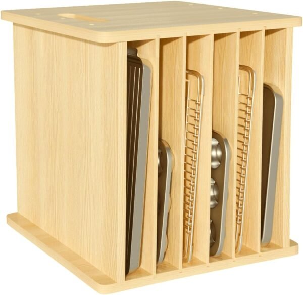 7-Tier Wooden Tray Organizer for Cabinets